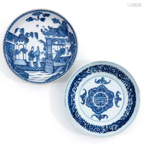 A Lot of 2 Blue and White Plates