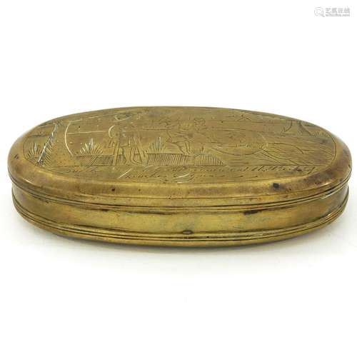 An 18th Century Yellow Copper Tobacco Box