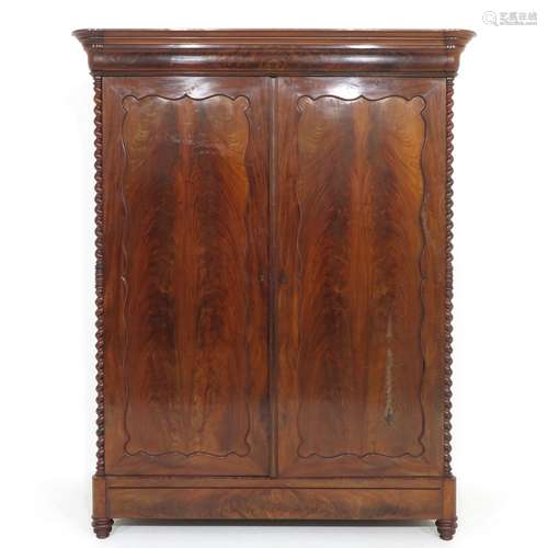 A Mahogany Biedermeier Period 2 Door Cabinet