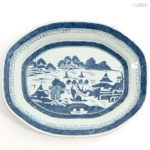 A Blue and White Serving Platter