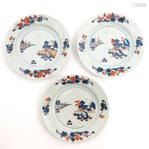 A Series of 3 Imari Plates