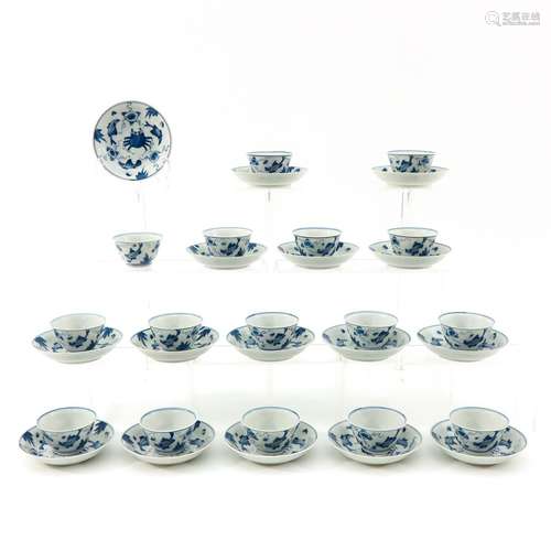 A Collection of 16 Cups and Saucers