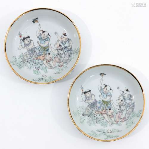 A Pair of Famille Rose Plates