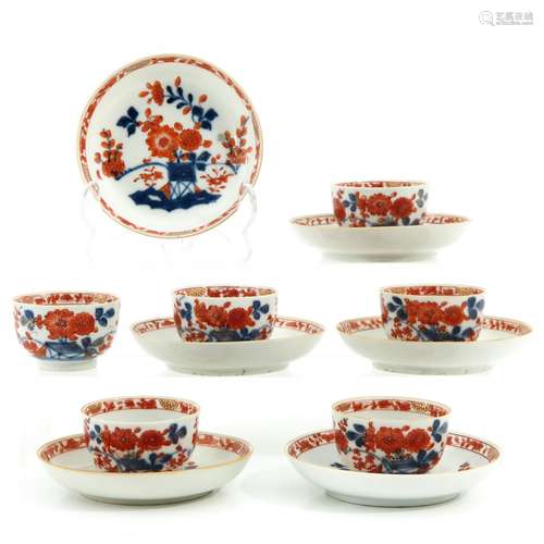 A Series of 6 Imari Cups and Saucers