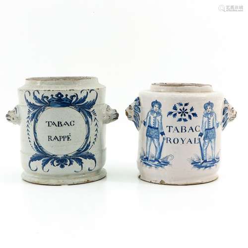 A Lot of 2 Tobacco Pots Circa 1800