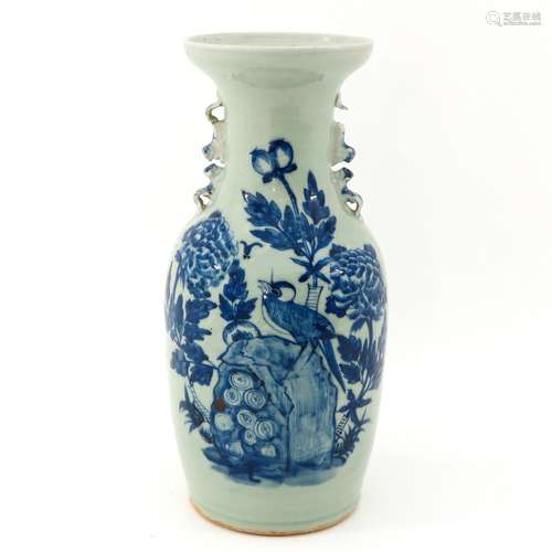 A Celadon and Blue Vase