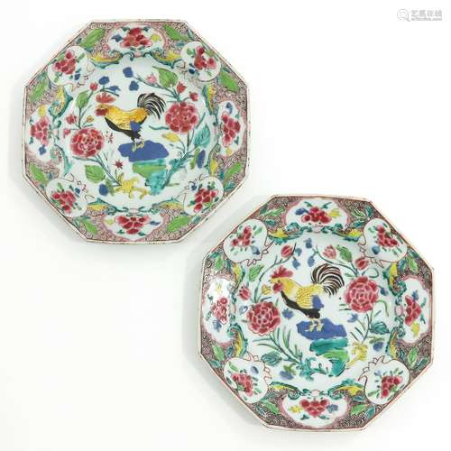 A Pair of Famille Rose Plates