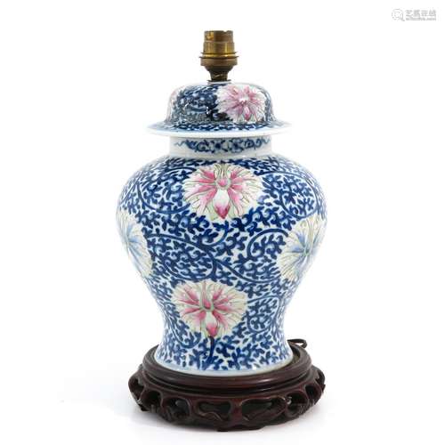 A Chinese Porcelain Lamp