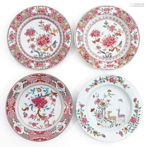 A Lot of 4 Famille Rose Plates