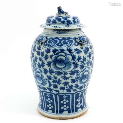 A Blue and White Jar with Cover