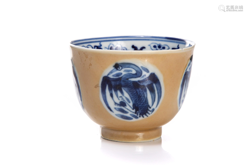 CHINESE BLUE & WHITE CAFE AU LAIT CUP