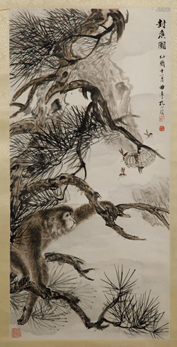 KONG XIAOYU (1899-1984), MONKEY AND BEES