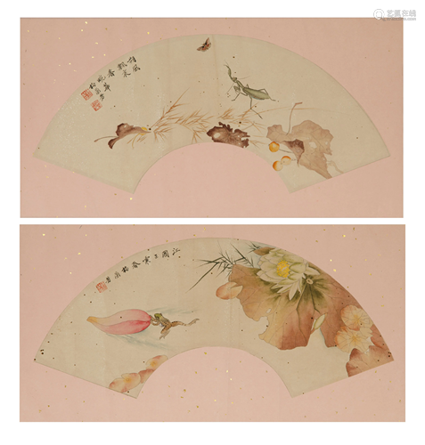 PAIR OF FAN PAINTINGS, MEI LANFANG (1894-1961)