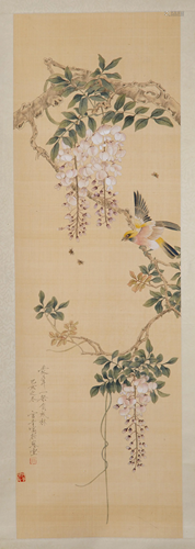 GONG YIN (B.1937), GONGBI BIRD AND FLOWER PAINTING