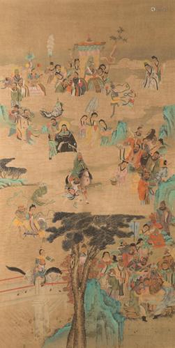 LARGE CHINESE PAINTING OF IMMORTALS