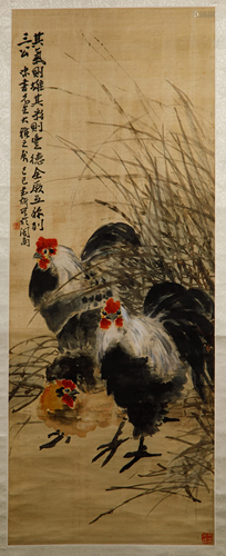 ZHANG SHUQI (1900-0957), ROOSTERS AND HEN