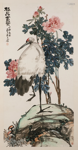 SHEN GUANG (1891-1950?), PEONIES AND CRANE