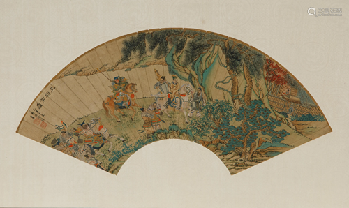 XU CAO (1899-1961), FIGURAL FAN PAINTING