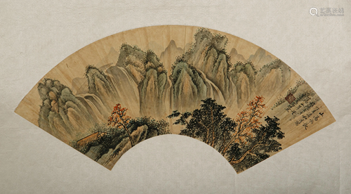 FENG CHAORAN (1882-1954), LANDSCAPE FAN PAINTING