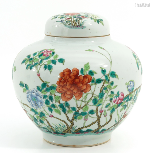 A Famille Rose Ginger Jar