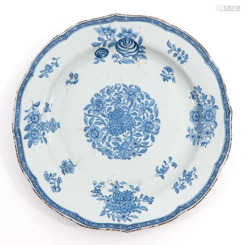 A Blue and White Plate