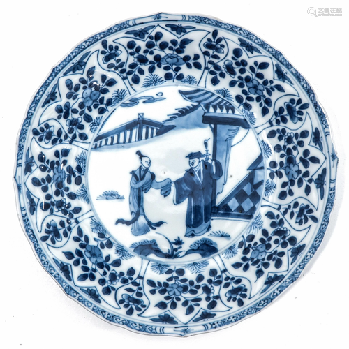 A Blue and White Plate