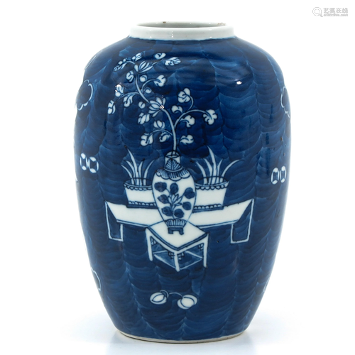 A Blue and White Ginger Jar