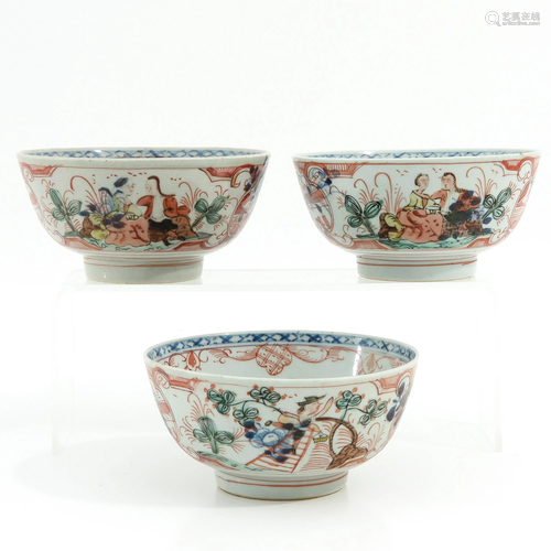 A Series of 3 Polychrome Decor Bowls