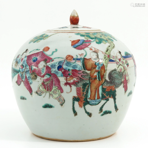 A Famille Rose Ginger Jar