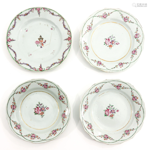 A Lot of 4 Famille Rose Plates