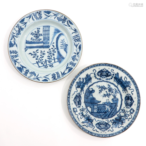 A Lot of 2 Blue and White Plates