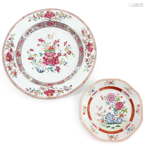 A Famille Rose Charger and Plate