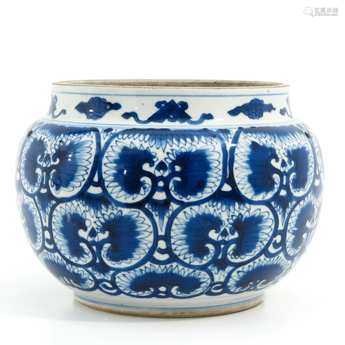 A Blue and White Cache Pot