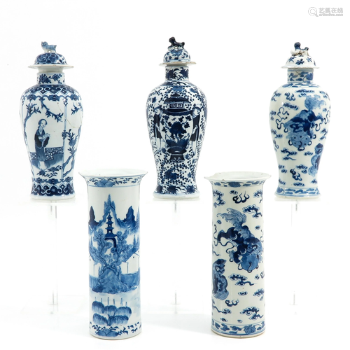 A Collection of 5 Vases