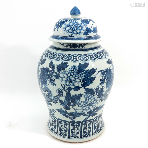 A Blue and White Jar with Cover