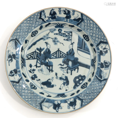 A Blue and White Plate