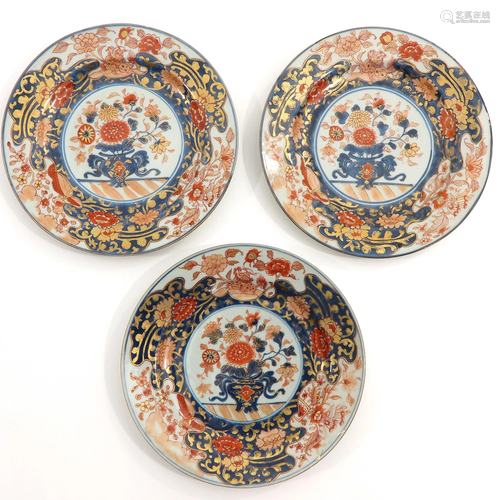 A Series of 3 Imari Plates