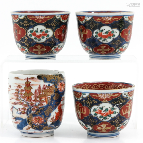 A Collection of 4 Imari Cups