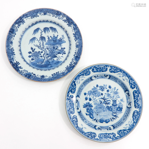 A Lot of 2 Blue and White Plates