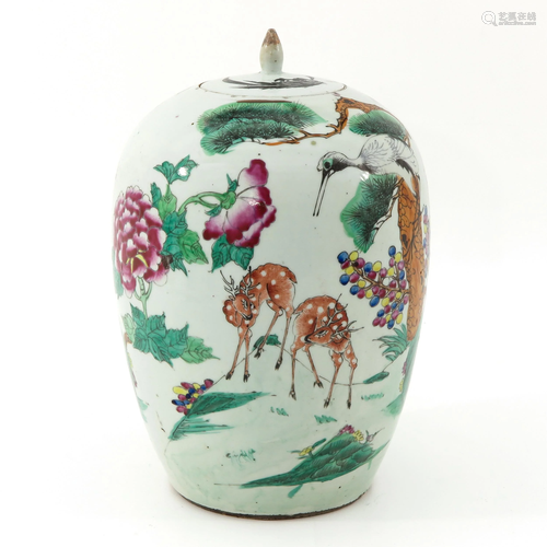 A Famille Rose Ginger Jar