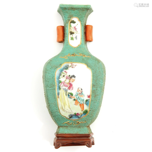 A Famille Rose Wall Vase