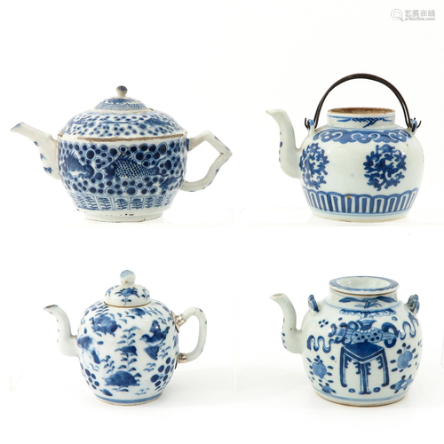 A Collection of 4 Teapots