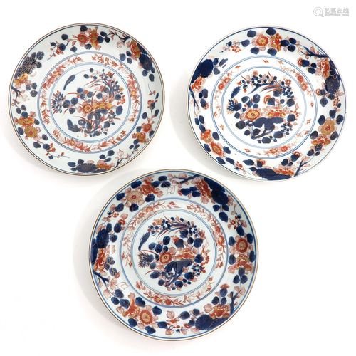 A Series of 3 Imari Plates