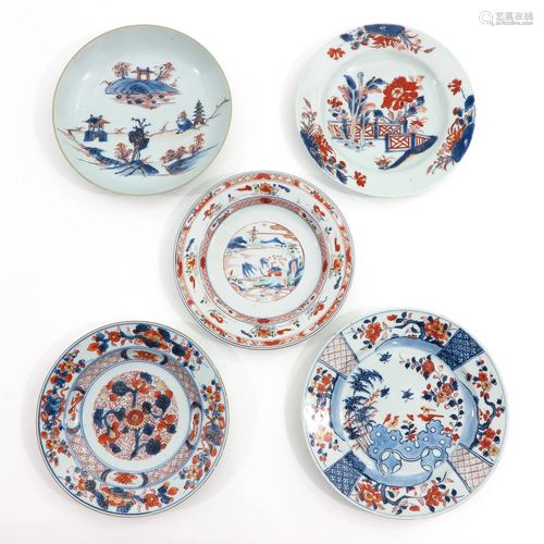 A Collection of 5 Imari Plates