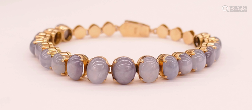 Lady's 45ctw Star Sapphire 22k Gold Bracelet