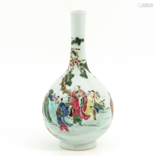 A Famille Rose Bottle Vase