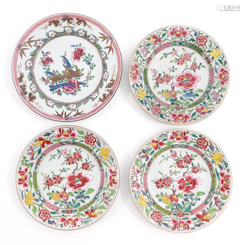 A Lot of 4 Famille Rose Plates