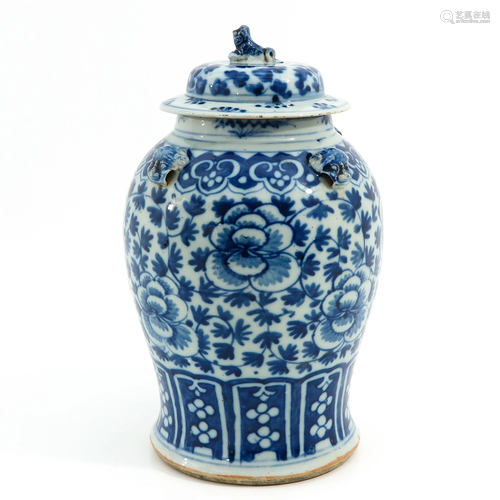 A Blue and White Jar with Cover