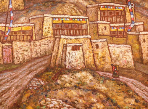 Yin Ping ''Tibetan Houses'' 1993 Oil