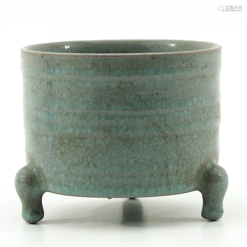 A Celadon Tripod Censer